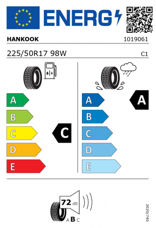 Hankook K125 Ventus Prime3 225 / 50 R 17 98 W