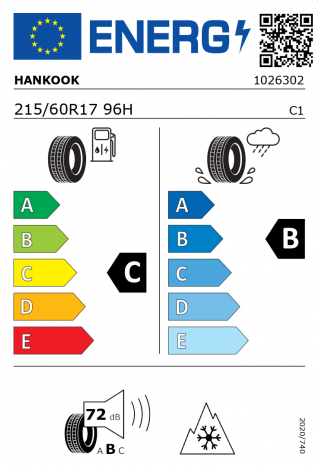 Hankook W330 Winter evo3 215 / 60 R 17 96 H